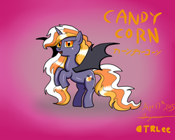 Size: 1024x819 | Tagged: safe, artist:infinityr319, oc, oc only, oc:candy corn, bat pony, pony, solo