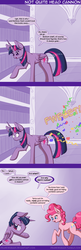 Size: 740x2287 | Tagged: safe, artist:deusexequus, pinkie pie, twilight sparkle, alicorn, earth pony, pony, castle sweet castle, g4, butt, comic, fart, farting confetti, female, hidden confetti cannon, implied anal insertion, implied insertion, mare, plot, twilight sparkle (alicorn), twilight's castle, wide eyes