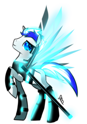 Size: 1400x2000 | Tagged: safe, artist:skiahart, oc, oc only, oc:starchaser, armor, artificial wings, augmented, hmd, magic, magic wings, science fiction, solo, wings