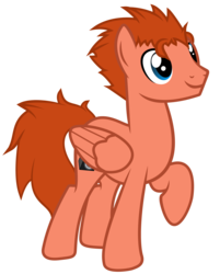 Size: 1768x2196 | Tagged: safe, artist:ty trance, oc, oc only, oc:ibringdalulz, pegasus, pony, male, raised hoof, smiling, solo, stallion