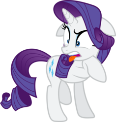 Size: 6000x6367 | Tagged: safe, artist:vladimirmacholzraum, rarity, g4, the cutie map, .svg available, absurd resolution, disgusted, female, raised eyebrow, raised hoof, simple background, solo, tongue out, transparent background, vector