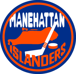 Size: 701x676 | Tagged: safe, artist:lyraheartstrngs, hockey, logo, logo parody, manehattan, new york islanders, nhl
