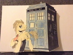 Size: 2592x1936 | Tagged: safe, artist:northern lights, doctor whooves, time turner, g4, doctor who, papercraft, tardis, traditional art