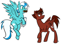 Size: 1010x727 | Tagged: safe, artist:egophiliac, oc, oc only, oc:frosty winds, oc:mach, fallout equestria, fallout equestria: memories, fallout equestria: outlaw, commission