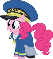 Size: 2097x2345 | Tagged: safe, artist:flareblitzfury, pinkie pie, g4, testing testing 1-2-3, .svg available, clothes, costume, female, high res, simple background, solo, transparent background, uniform, vector