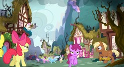 Size: 1920x1048 | Tagged: safe, screencap, apple bloom, berry punch, berryshine, bon bon, daisy, flower wishes, lemon hearts, linky, meadow song, rainbowshine, sassaflash, sea swirl, seafoam, shoeshine, sweetie drops, twinkleshine, bloom & gloom, g4, ponyville