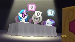 Size: 1920x1080 | Tagged: safe, screencap, dj pon-3, octavia melody, rarity, vinyl scratch, bloom & gloom, g4, double facehoof, facehoof, reaction image, vinyl and octavia are not impressed, we were trolled