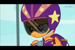Size: 960x640 | Tagged: safe, screencap, scootaloo, pegasus, pony, bloom & gloom, g4, season 5, cinemaquestria, female, filly, foal, helmet, letterboxing, scooter, solo