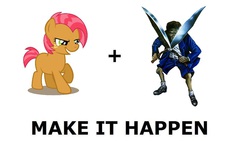 Size: 985x554 | Tagged: safe, babs seed, bloom & gloom, g4, my little pony: friendship is magic, clock tower (video game), exploitable meme, make it happen, meme, scissorman