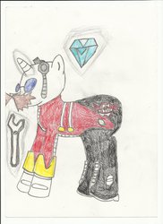 Size: 1024x1408 | Tagged: safe, artist:crazytherandompony, pony, doctor eggman, male, ponified, request, solo, sonic the hedgehog (series), traditional art