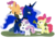 Size: 1000x700 | Tagged: safe, artist:dm29, apple bloom, princess luna, scootaloo, sweetie belle, alicorn, earth pony, pegasus, pony, unicorn, bloom & gloom, g4, my little pony: friendship is magic, apple bloom's bow, bow, buzzing wings, cutie mark crusaders, female, filly, foal, hair bow, i didn't listen, jewelry, mare, pest control gear, regalia, scootaderp, scootaloo can fly, simple background, transparent background, twitbuster apple bloom, wings