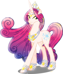 Size: 3979x4688 | Tagged: safe, artist:xebck, princess amore, crystal pony, crystal unicorn, pony, unicorn, fiendship is magic, g4, idw, journal of the two sisters, spoiler:comic, spoiler:comicfiendshipismagic1, absurd resolution, crystallized, female, idw showified, simple background, solo, transparent background, vector
