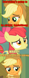 Size: 822x2200 | Tagged: safe, screencap, apple bloom, applejack, bloom & gloom, g4, my little pony: friendship is magic, futurama, image macro, male, meme, the sting, voice change