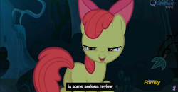 Size: 1600x830 | Tagged: safe, screencap, apple bloom, earth pony, pony, bloom & gloom, g4, meme, youtube caption