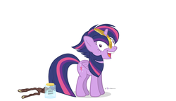 Size: 980x560 | Tagged: safe, artist:dm29, twilight sparkle, alicorn, pony, castle sweet castle, g4, the cutie map, alternate hairstyle, crossing the memes, equal cutie mark, female, i didn't listen, i'm pancake, it begins, jar, mare, punklight sparkle, solo, staff, staff of sameness, the meme continues, the story so far of season 5, this isn't even my final form, twilight sparkle (alicorn)