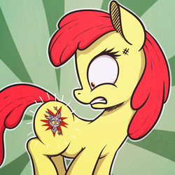 Size: 1024x1024 | Tagged: safe, artist:shydale, apple bloom, discord, bloom & gloom, g4, cutie mark, female, solo