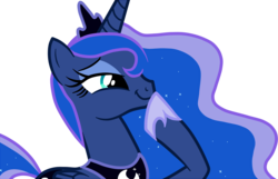 Size: 1189x768 | Tagged: safe, artist:luchita27, princess luna, alicorn, pony, bloom & gloom, g4, amused, crown, cute, female, hoof shoes, jewelry, lunabetes, mare, peytral, raised hoof, regalia, simple background, smiling, smugluna, snicker, solo, transparent background, vector