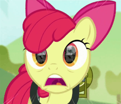 Size: 584x499 | Tagged: safe, edit, edited screencap, screencap, apple bloom, earth pony, pony, bloom & gloom, g4, animated, eye reflection, eyes, female, for kids, reflection, twitbuster apple bloom