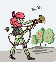 Size: 967x1080 | Tagged: safe, artist:agm, apple bloom, human, twittermite, bloom & gloom, g4, ass, butt, humanized, pest control gear, twitbuster apple bloom