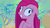 Size: 1280x720 | Tagged: safe, screencap, madame leflour, pinkie pie, sir lintsalot, earth pony, pony, g4, party of one, abstract background, bipedal, contemplating insanity, crazy face, creepy, creepy smile, cross-eyed, deranged, derp, dust bunny, faic, female, floppy ears, grin, happy, hat, losing my mind, mare, party hat, pinkamena diane pie, slasher smile, smiling, solo, wall eyed