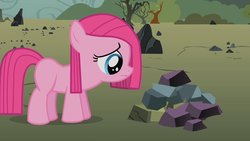 Size: 1280x720 | Tagged: safe, screencap, pinkie pie, g4, the cutie mark chronicles, female, filly, filly pinkie pie, pinkamena diane pie, sad, solo, younger