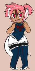 Size: 500x1000 | Tagged: safe, artist:mt, oc, oc only, oc:broil, satyr, clothes, female, maid, offspring, parent:fizzle, solo