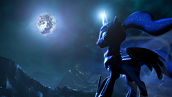 Size: 1920x1080 | Tagged: safe, artist:argodaemon, nightmare moon, g4, 3d, female, mare in the moon, moon, solo, source filmmaker