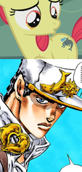 Size: 384x800 | Tagged: safe, apple bloom, bloom & gloom, g4, diamond is unbreakable, jojo's bizarre adventure, jotaro kujo