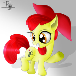 Size: 2300x2300 | Tagged: safe, artist:mrbrunoh1, apple bloom, earth pony, pony, bloom & gloom, g4, filly, high res, solo