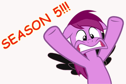 Size: 625x421 | Tagged: safe, oc, oc only, oc:soulless pinkamena, g4, season 5, running, solo, terrified