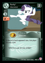 Size: 360x503 | Tagged: safe, enterplay, rarity, tom, absolute discord, g4, my little pony collectible card game, ccg, discorded