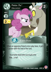 Size: 360x503 | Tagged: safe, enterplay, discord, pinkie pie, absolute discord, g4, my little pony collectible card game, ccg, discorded