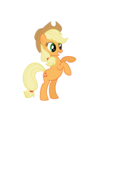 Size: 744x1052 | Tagged: safe, artist:patec, applejack, g4, bad cropping, female, grin, hoofy-kicks, horses doing horse things, rearing, simple background, smiling, solo, svg, transparent background, vector