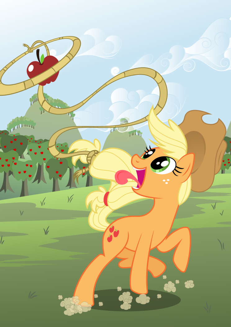 #877583 - safe, artist:epi-centric, applejack, apple, female, lasso ...