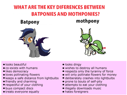 Size: 648x486 | Tagged: safe, oc, oc only, bat pony, mothpony, original species, 1000 hours in ms paint, :t, comparison, ms paint, racism, smiling, spread wings