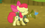 Size: 1094x708 | Tagged: safe, edit, edited screencap, screencap, apple bloom, earth pony, pony, twittermite, bloom & gloom, g4, my little pony: friendship is magic, eyes closed, female, filly, pest control gear, pun, smiling, solo, text, twitbuster apple bloom, twitter