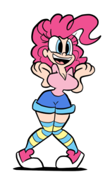 Size: 694x1162 | Tagged: safe, artist:joeywaggoner, pinkie pie, human, g4, breasts, busty pinkie pie, cleavage, female, humanized