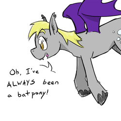 Size: 600x600 | Tagged: safe, artist:nemospecific, derpy hooves, bat pony, pony, g4, female, race swap, solo