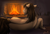 Size: 1280x870 | Tagged: safe, artist:duh-veed, oc, oc only, oc:duhveed, back, explicit source, fireplace