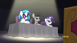 Size: 1360x768 | Tagged: safe, screencap, dj pon-3, octavia melody, rarity, vinyl scratch, bloom & gloom, g4, my little pony: friendship is magic