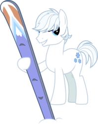 Size: 1600x2018 | Tagged: safe, artist:vectorizedunicorn, double diamond, earth pony, pony, g4, the cutie map, .svg available, male, simple background, skis, smiling, solo, stallion, transparent background, vector