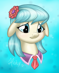 Size: 1312x1608 | Tagged: safe, artist:hirurux, coco pommel, earth pony, pony, g4, female, portrait, solo