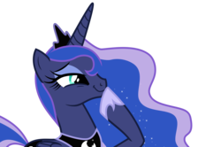 Size: 8533x5667 | Tagged: safe, artist:s.guri, princess luna, bloom & gloom, g4, absurd resolution, amused, cute, female, lidded eyes, princess luna is amused, simple background, smiling, smirk, smugluna, solo, transparent background, vector