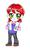 Size: 480x787 | Tagged: safe, artist:chibichibs, nolan north, equestria girls, g4, background human, blushing, chibi