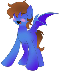 Size: 510x607 | Tagged: source needed, safe, artist:zuza rogas, oc, oc only, oc:warly, bat pony, pony, vampony, blushing, male, solo, stallion