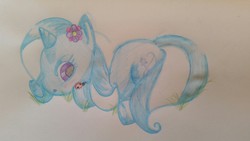 Size: 1280x720 | Tagged: safe, artist:epluribusmodem, trixie, ladybug, pony, unicorn, g4, female, mare, solo, traditional art