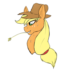 Size: 1280x1257 | Tagged: safe, artist:furfreak, applejack, g4, female, solo, straw