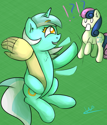 Size: 1100x1280 | Tagged: safe, artist:wolfy-pony, bon bon, lyra heartstrings, sweetie drops, g4, hand