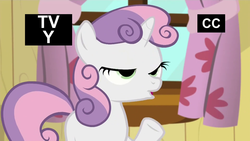 Size: 1920x1080 | Tagged: safe, screencap, sweetie belle, bloom & gloom, g4, derp