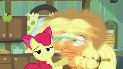 Size: 1920x1080 | Tagged: safe, screencap, apple bloom, applejack, bloom & gloom, g4